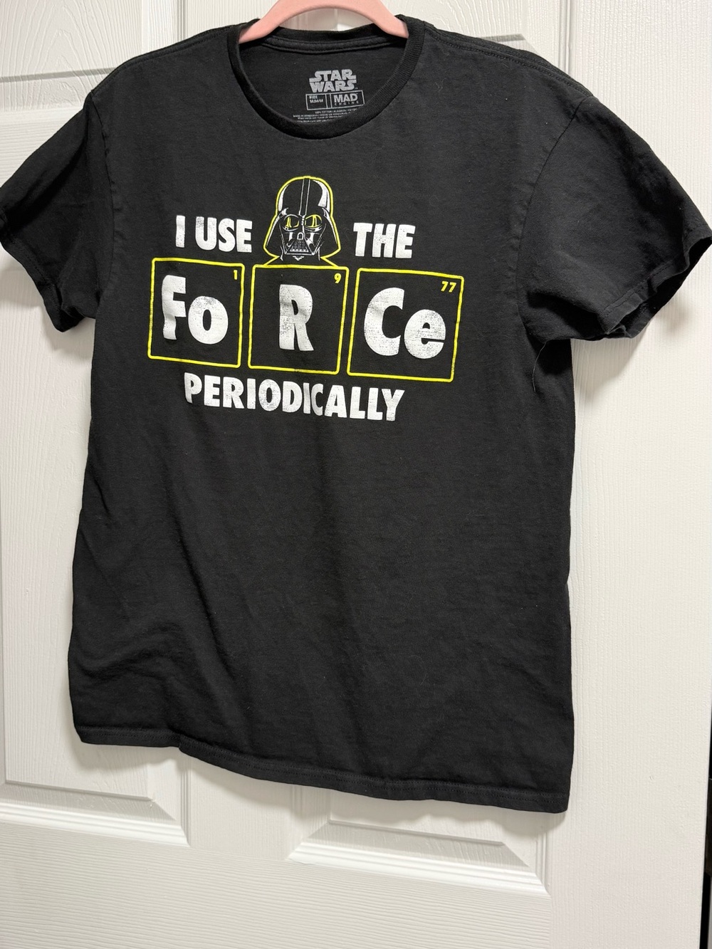 Star Wars Mens Darth Vader Periodic Table I Use The Force Periodically Shirt MED